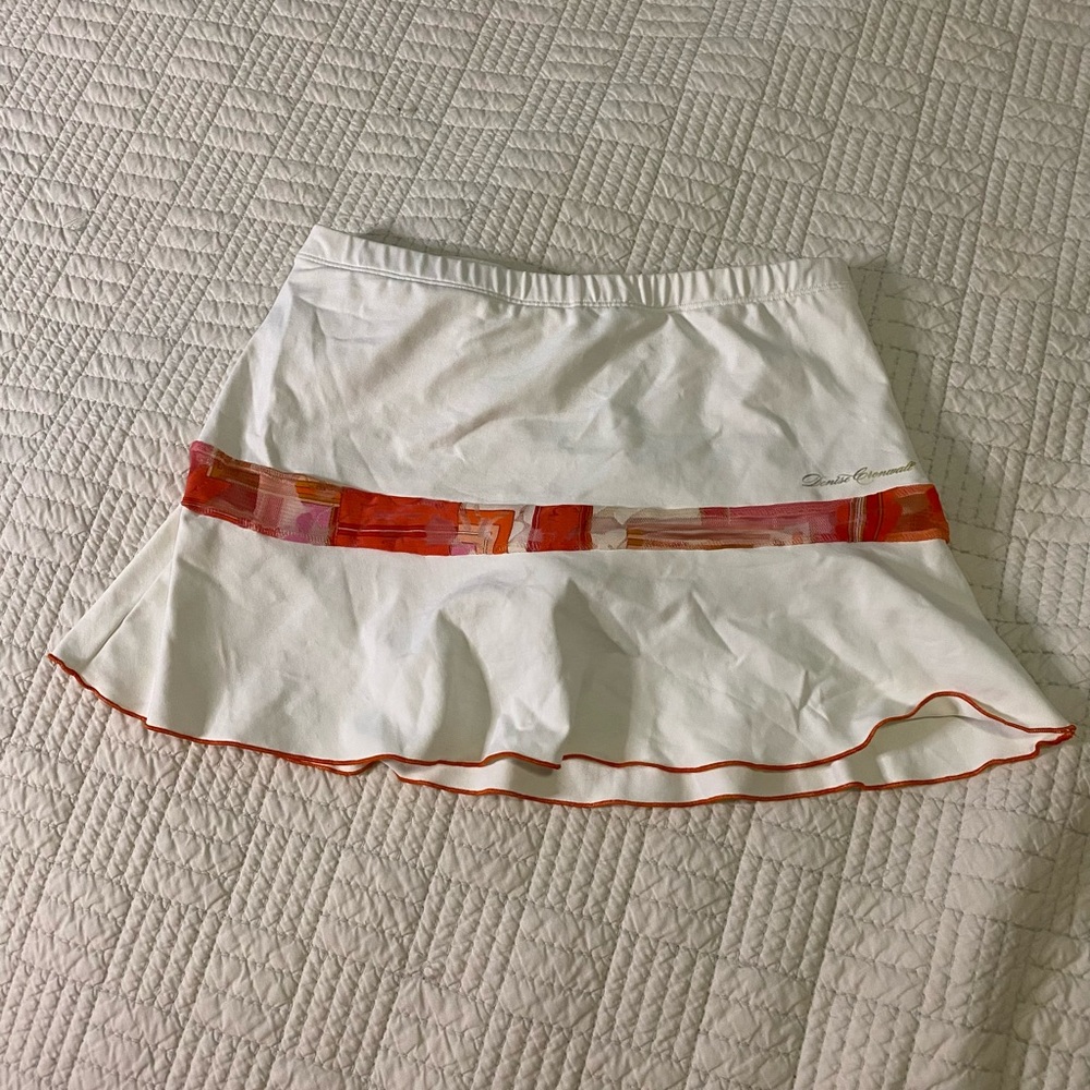 Denise Cronwall White and Orange Women's Skirt